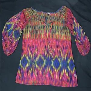 Sheer multicolor top